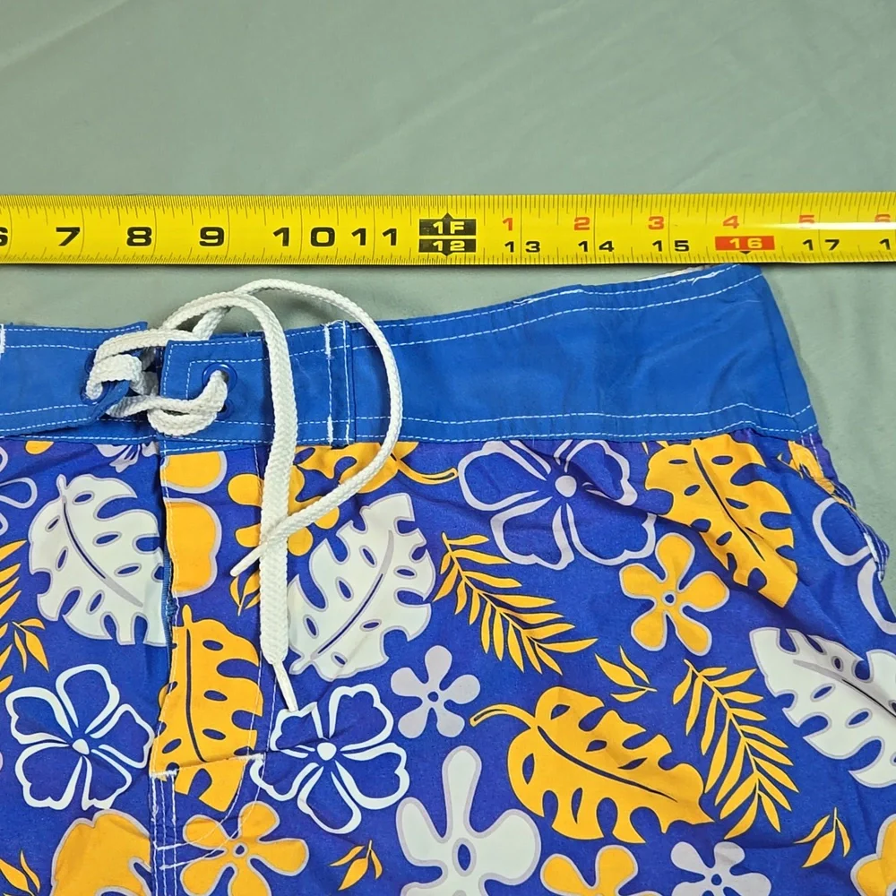 Beach Rays Floral Blue & Yellow Swim Shorts Trunks Size 11 - Picture 4 of 6